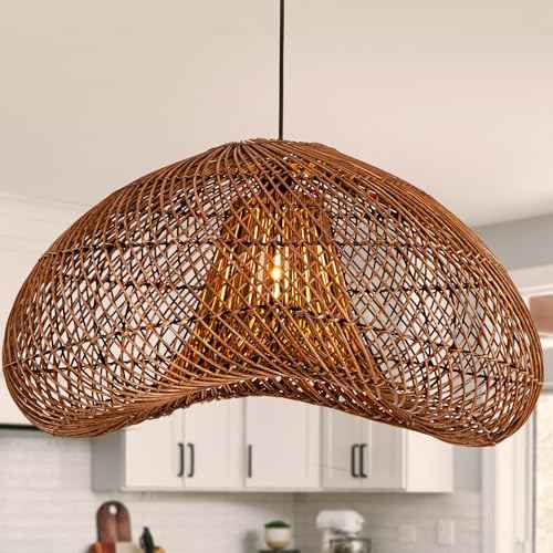 23.6" Rattan Pendant Light