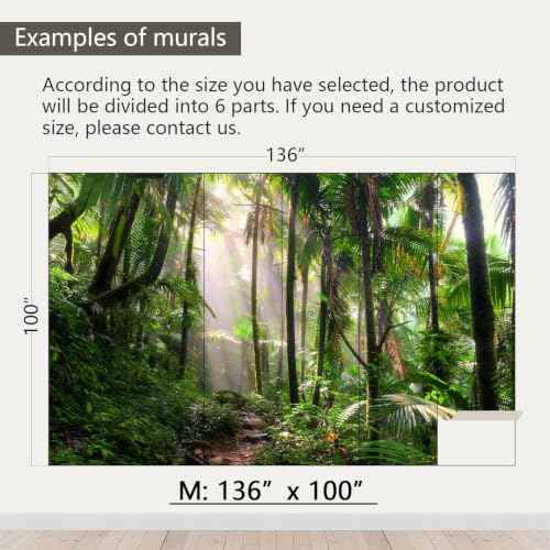 Tropical Forest Peel and Stick Wallpaper Landscape Trees Mural