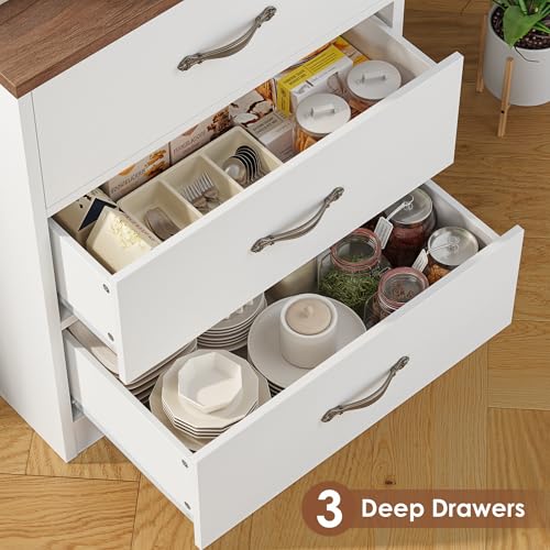 71“ Tall Kitchen Pantry Storage Cabinet with Microwave Stand