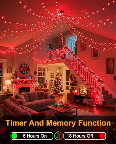 40FT 120 LED Christmas Lights Outdoor