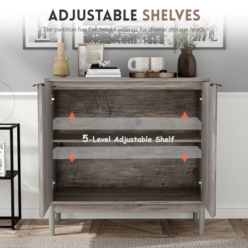 Fluted Buffet Cabinet with Storage