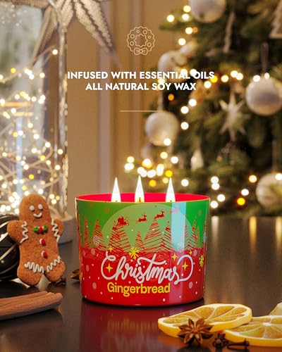 Luxury Christmas Candle Gingerbread Scented (12 Ounce)