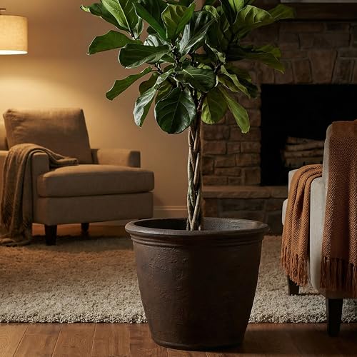 Sunnydaze Anjelica 20'' Large Plastic Planter Pot for Plants (4 Count)