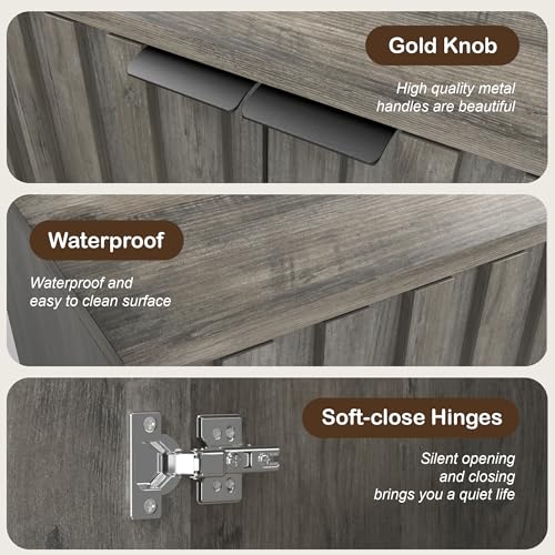 Fluted Buffet Cabinet with Storage