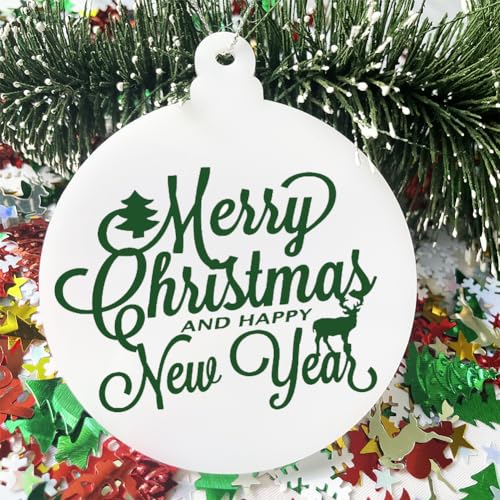 20Pcs 3 Inch Blank Acrylic Christmas Ornaments 2025 White Unfinished Round Acrylic Christmas Ornaments for DIY Craft Hanging Ornaments for Christmas Tree Decoration Xmas Party Decorations (20 Count)