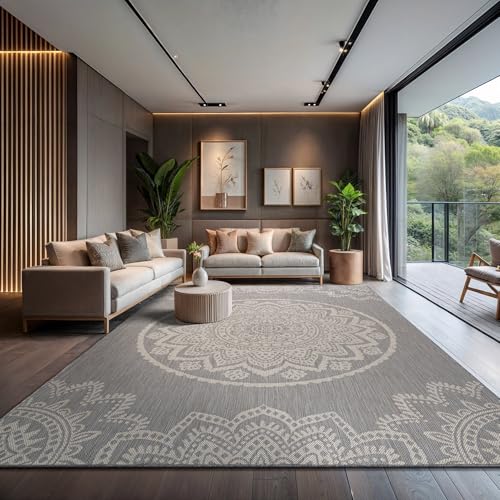 Outdoor Rug 10x14 Modern Area Rugs for Large Indoor and Outdoor Patios and Porches