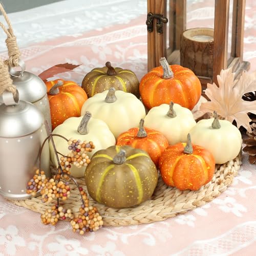 10Pcs Fake Pumpkins Fall Thanksgiving Decorations