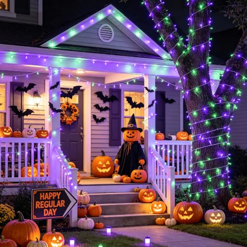 600 LED Purple Green String Lights Plug in Indoor Outdoor (168 Foot)