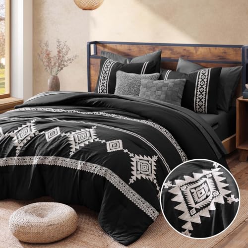 Embroidery California King Comforter Set 7 Pieces Bed in a Bag