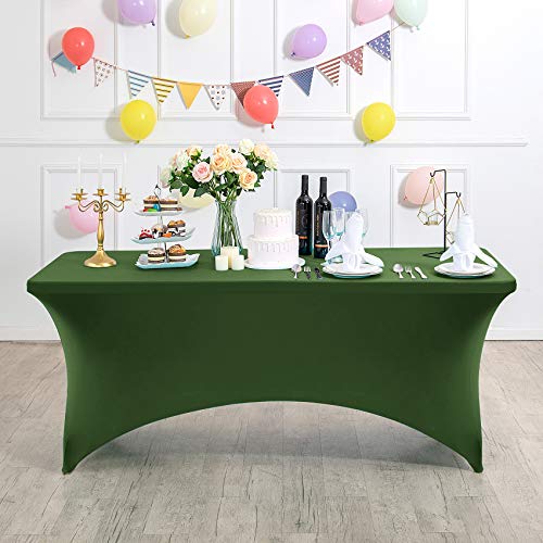 Spandex Table Cover for 6Ft or 4fT or 8ft Table Universal Fitted Stretch Tablecloth for Party