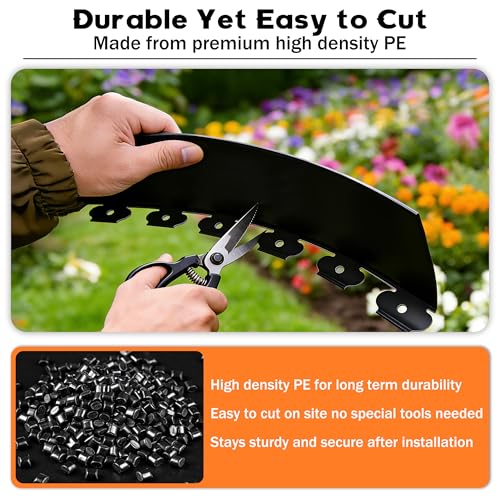Landscape Edging 4 Inch Tall No Dig Garden Edging Border 60FT with 60 Metal Stakes (60 Count)