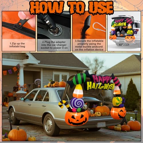 6FT Height Halloween Inflatables Trunk or Treat Car Decorations