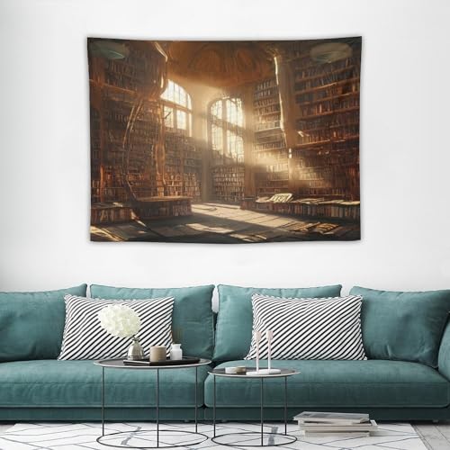 Retro Bookshelf Tapestry