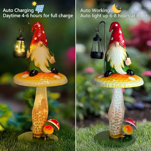 Solar Garden Gnomes Outdoor Statue