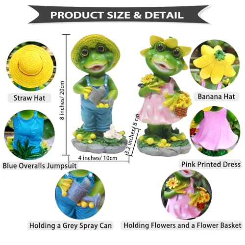 Set of 2 Frog Garden Statues (2 Count)