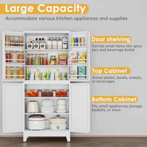 75" Tall Metal Kitchen Pantry Storage Cabinet
