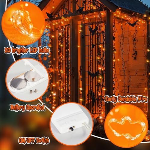 Halloween Orange Fairy Lights Battery Operate (6 Count)