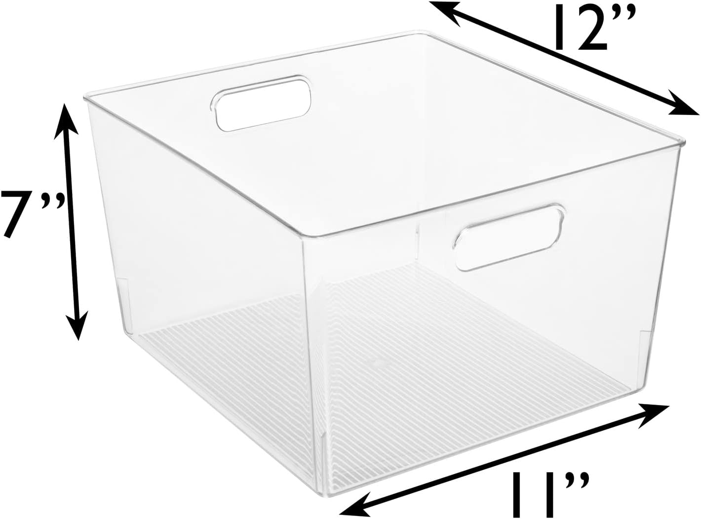 ClearSpace XL Clear Plastic Storage Bins - 2 Pack for Kitchen Cabinet and Fridge Organization