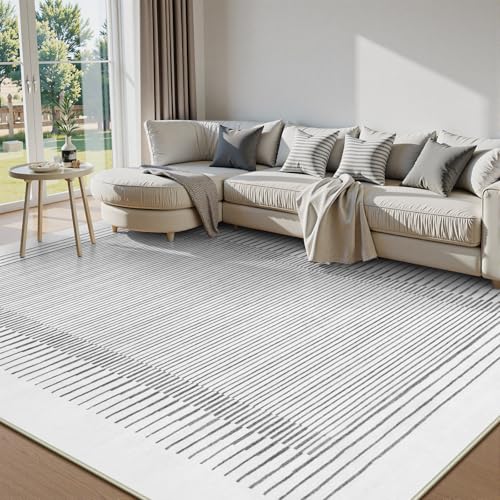 Washable Striped 8x10 Rugs for Living Room (80 Sq Ft)