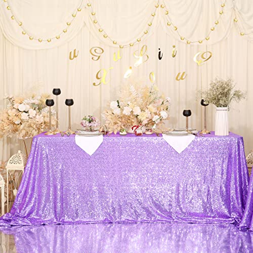 Sequin Tablecloth 60x102 Inch Lavender for Wedding Party