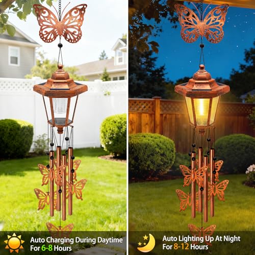 Large Solar Butterfly Wind Chimes