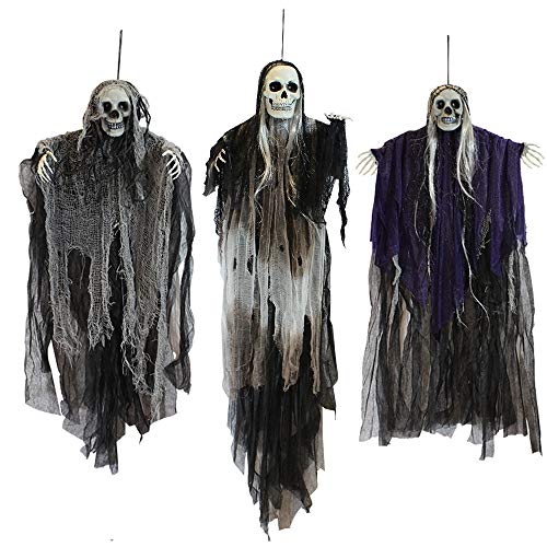 3 Pack Hanging Halloween Skeleton Ghosts Decorations (3 Count)