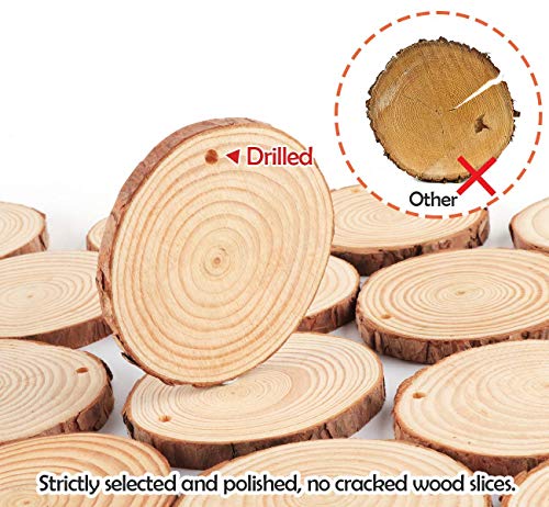 30Pcs Natural Wood Slices (30 Count)