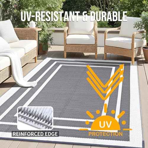 Outdoor Rug 6x9 ft Waterproof Reversible Mat