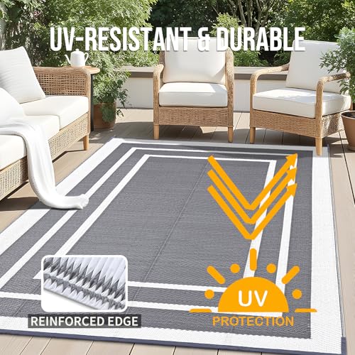 Outdoor Rug 9x12 ft Waterproof Reversible Mat