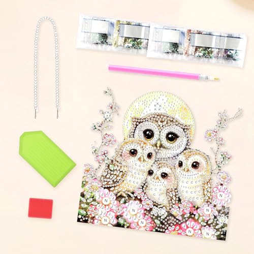DIY Owls Family Diamond Painting Hanging Ornament