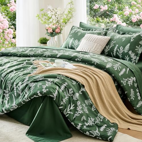 Dark Green Bed in a Bag Queen 7 Pieces