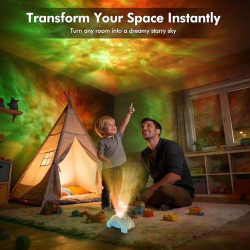 Dual Lens Galaxy Star Aurora Projector Night Light for Bedroom