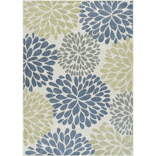 Outdoor Rug 6x9 Modern Exotic Tropical Leaf Area Rugs for Indoor and Outdoor Patio Deck Porch Garden Water Resistant Washable Outside Carpet