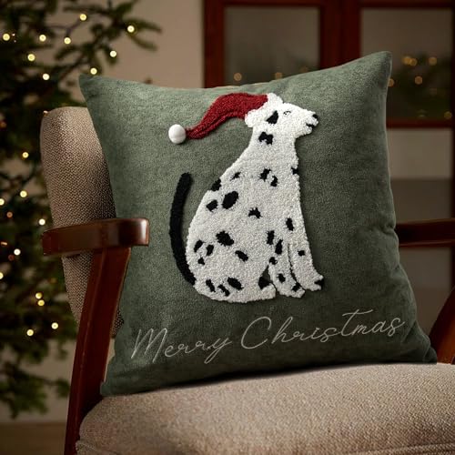 Cute Spotted Dog Christmas Pillow Covers 18x18