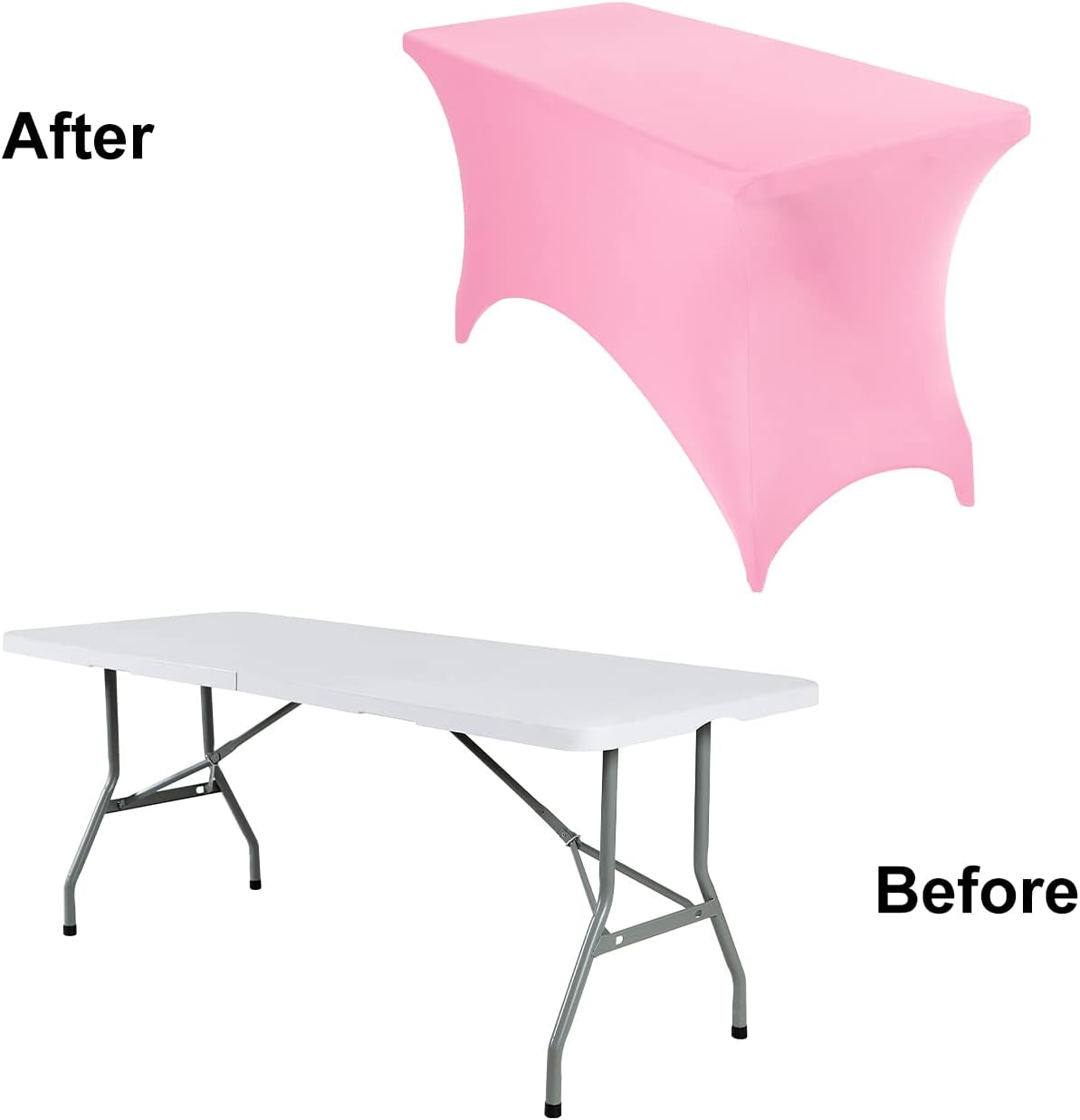 4Pack Spandex Waterproof Table Covers 4ft，Spandex 4ft Waterproof Table Cover for Party,Wedding, Banquet, and Events(Pink)