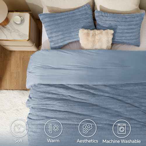 Faux Fur Queen Comforter Set