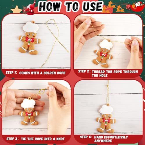 24pcs Gingerbread Man Ornaments for Christmas Tree (24 Count)