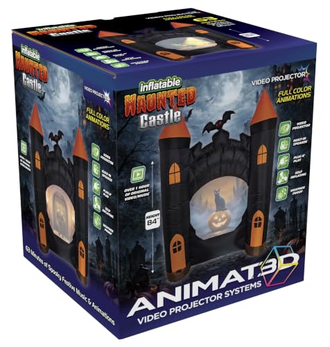 7 Ft Inflatable Haunted Castle with Built in Video Projector & Speaker