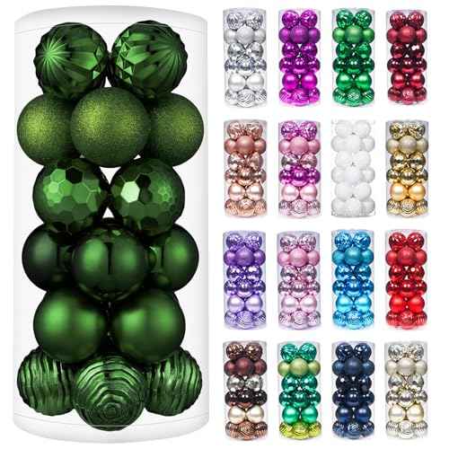 24ct Christmas Ball Ornaments Shatterproof Christmas Ornaments Set Decorations for Xmas Tree Balls 60mm2.36 (24 Count)