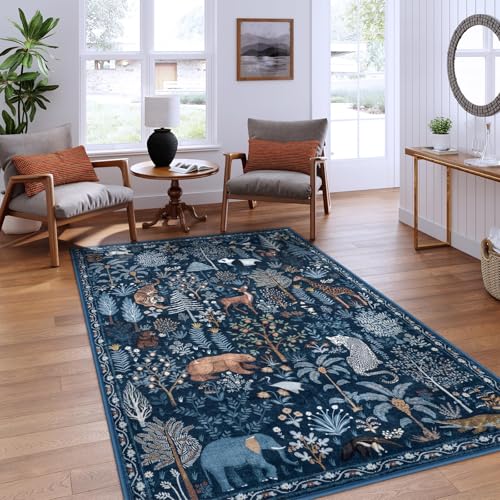 Jungle Blue 5x7 Rugs for Living Room Soft Ultra (33.2 Sq Ft)