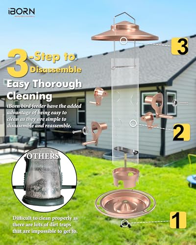 Bird Feeders for Outdoors Metal Chew Resistant