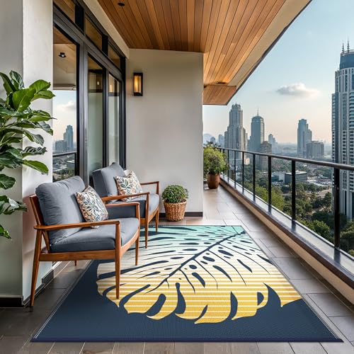 Outdoor Rug Waterproof Plastic Rugs for Patio (57.6 Sq Ft)