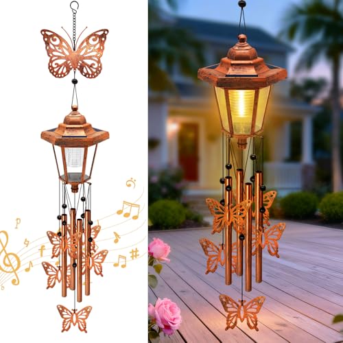 Large Solar Butterfly Wind Chimes