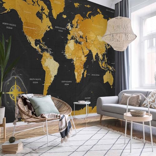 Wall Mural World Map 135x101 in (94.5 Sq Ft)