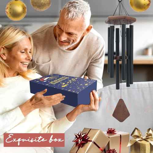 Wind Chimes for Outside 30 inch Black Box Chime Decor Outdoor