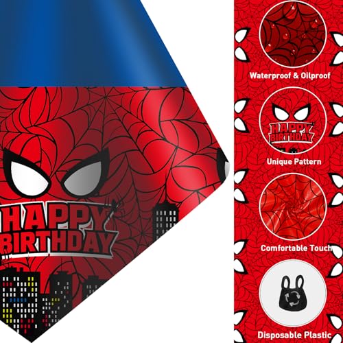 8Pcs 2in1 Spider Birthday Decorations Tablecloths (8 Count)