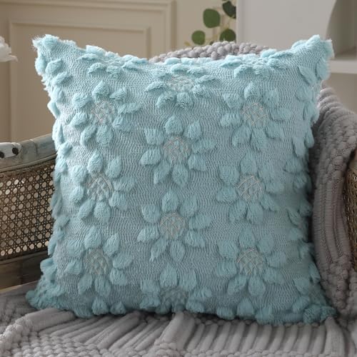 Spring Summer Pillow Covers 18x18 inch Set of 2 Blue Sunflower (2 Count)
