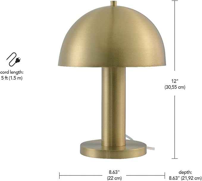 Globe Novogratz x Electric 65856 Olivia 12" Table Lamp, Matte Brass