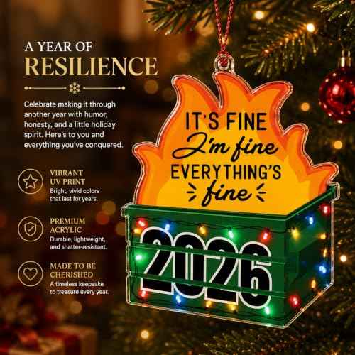 Funny Dumpster Fire Ornament 2026