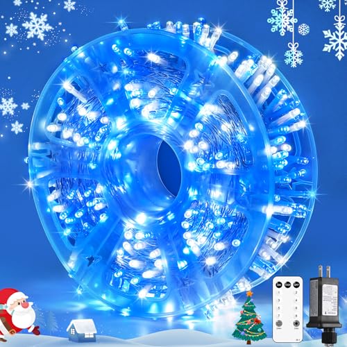 400 LED Blue and White Christmas Lights Indoor Outdoor with Remore (132 Foot)